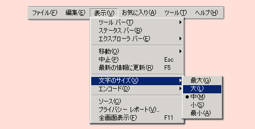 Internet Explorer�ŕ����̑傫����ς���